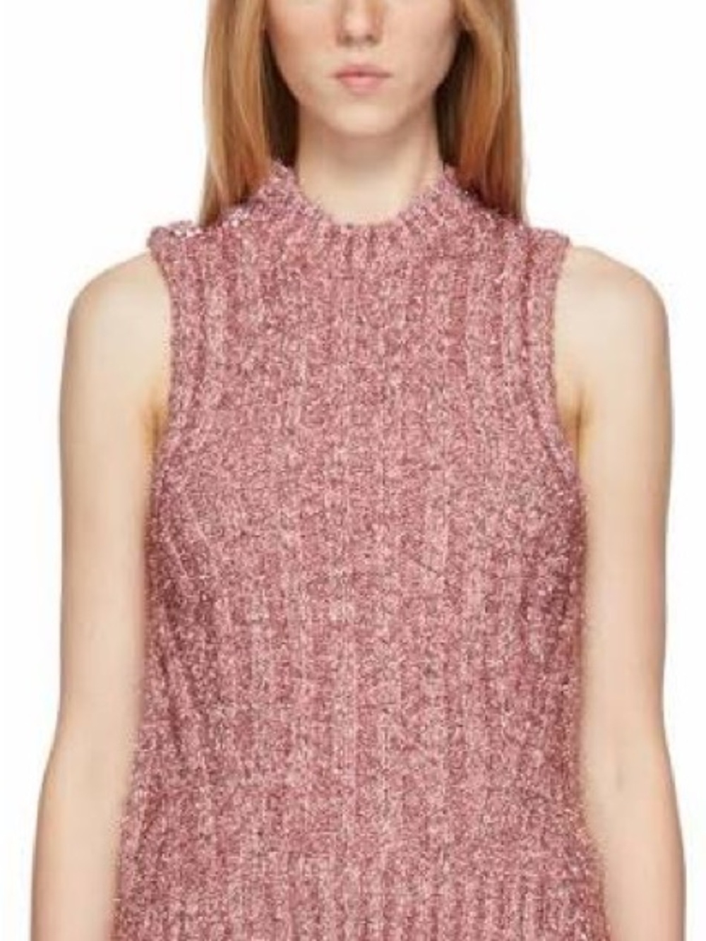 GANNI- Sleeveless Sweater — Rose Pink